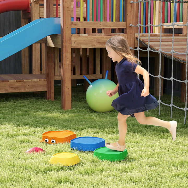 Conjunto de Pedras de Equilíbrio Empilháveis para Crianças de 5 Peças Jogo de Equilíbrio para Crianças acima dos 2 Anos Forma de Rã Antiderrapantes para Interior e Exterior Multicolor