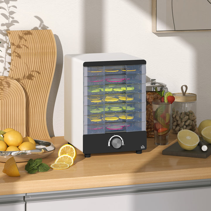 Desidratador de Alimentos 350W Desidratador de Alimentos com 7 Bandejas Temperatura Ajustável 40-70? Desidratador de Fruras Verduras para Animais de Estimação 30x22,8x32,6 cm Branco