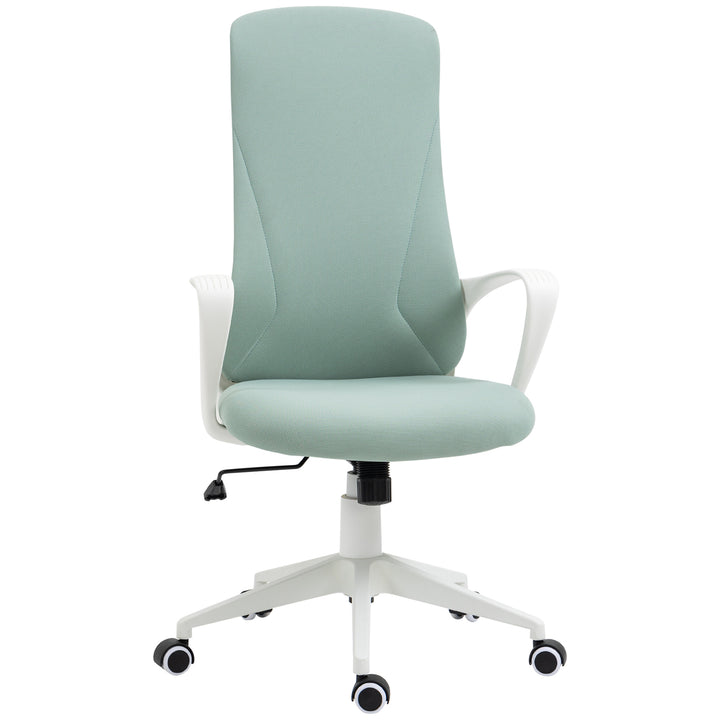 Cadeira de Escritório Giratória com Altura Ajustável Cadeira de Escritório Ergonómica com Apoio para os Braços Função de Inclinação e Encosto Alto 62x56x110-119,5 cm Verde