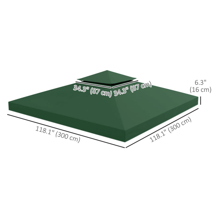 Teto de Reposição para tenda 300x300cm Poliéster Verde Telhado de substituição