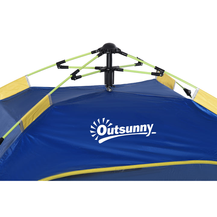 Tenda de Praia Dobrável Tenda de Praia Pop-up para 1-2 Pessoas com 2 Portas 2 Janelas e Bolsa de Transporte para Parque Campismo 220x173x120 cm Azul Escuro