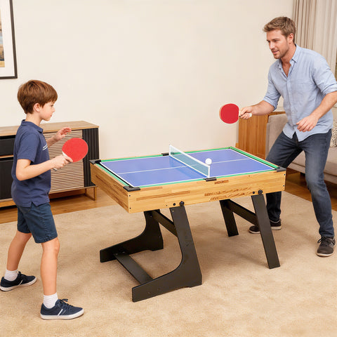 Mesa Multijogos Dobrável 13 em 1 Mesa de Jogo com Matraquilhos para Crianças Bilhar Ping Pong Hóquei Xadrez Damas Backgammon e Acessórios Diversão em Família para Adultos e Crianças