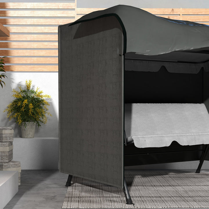 Capa para Móveis de Jardim Capa Protetora para Baloiços de Exterior com Fecho de Correr 205x124x164 cm Cinza Escuro