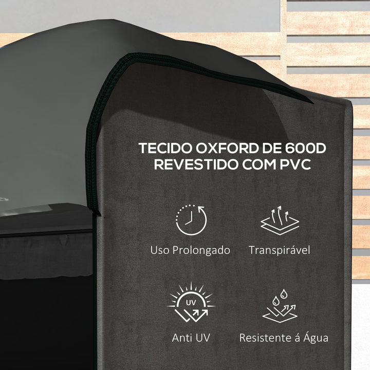 Capa para Móveis de Jardim Capa Protetora para Baloiços de Exterior com Fecho de Correr 205x124x164 cm Cinza Escuro