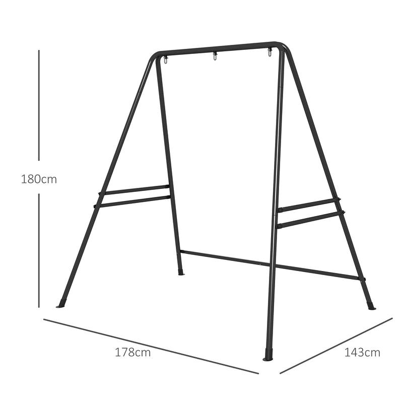 Suporte para Cadeira Suspensa 130 cm Suporte para Baloiço com Estrutura em Aço Capacidade 150 kg para Pátio Terraço Varanda Jardim Preto