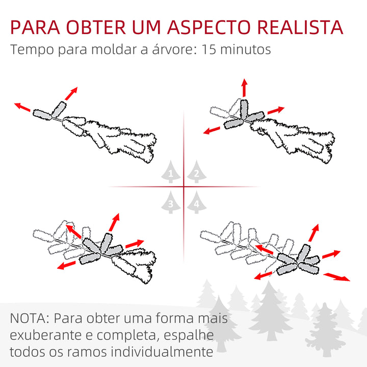 Árvore de Natal 180 cm Árvore de Natal Artificial Nevado com 796 Ramos e Suporte de Metal Árvore Natalina para Sala Interior Verde
