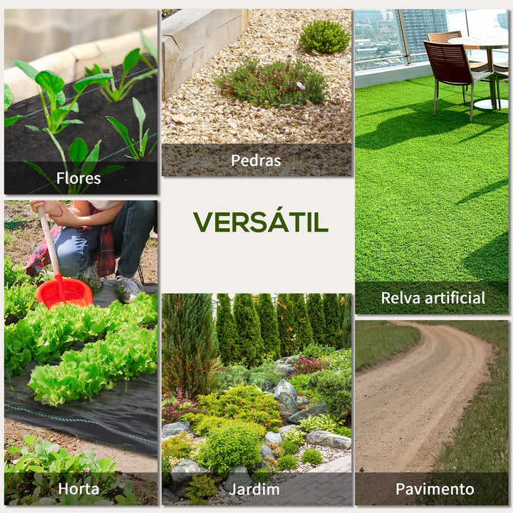 Rolo de Malha Anti-Ervas 2x25 m Malha Geotêxtil 60 g/m² para Controlo de Ervas Daninhas de Jardim Malha Anti-Ervas Preta