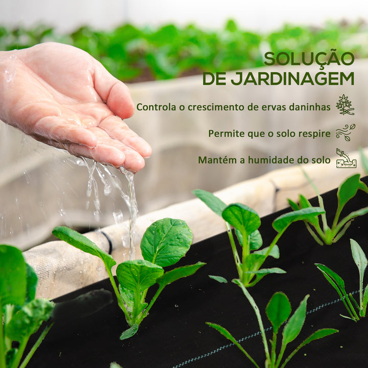 Rolo de Malha Anti-Ervas 2x25 m Malha Geotêxtil 60 g/m² para Controlo de Ervas Daninhas de Jardim Malha Anti-Ervas Preta