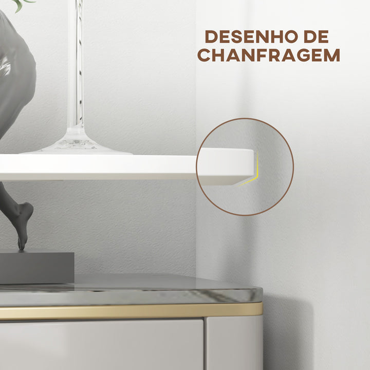 Mesa de Bar Redonda Mesa Alta de Cozinha Moderna com Bancada Pintada e Estrutura de Aço para 2 Pessoas para Casa Sala de Jantar Ø60x102 cm Branco