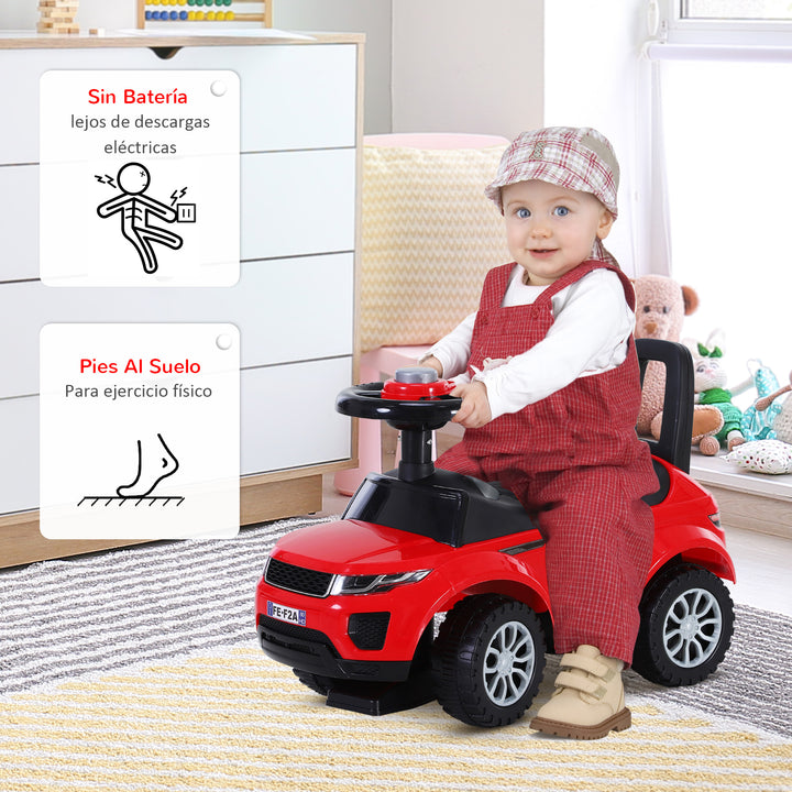 Carro andador para bebé sem Pedais com Alto-falante 60x38x42cm Vermelho