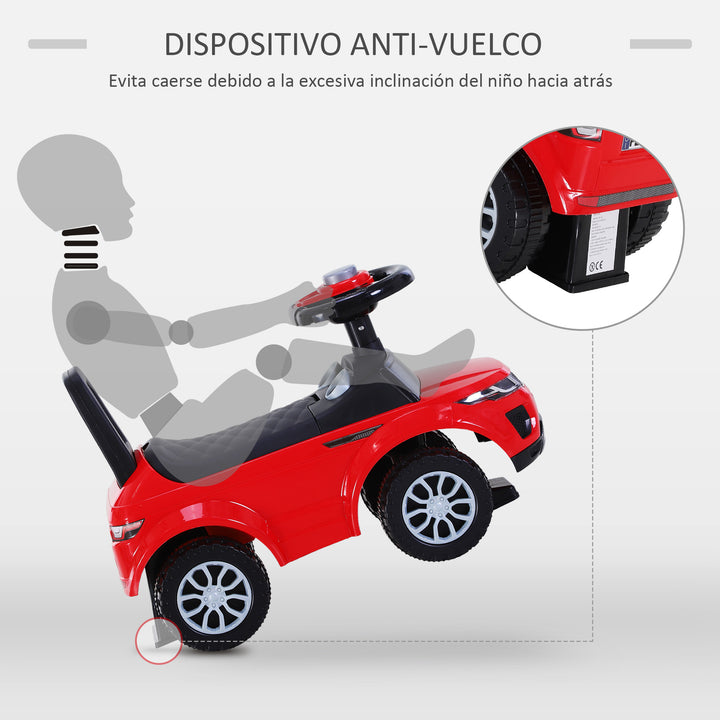 Carro andador para bebé sem Pedais com Alto-falante 60x38x42cm Vermelho