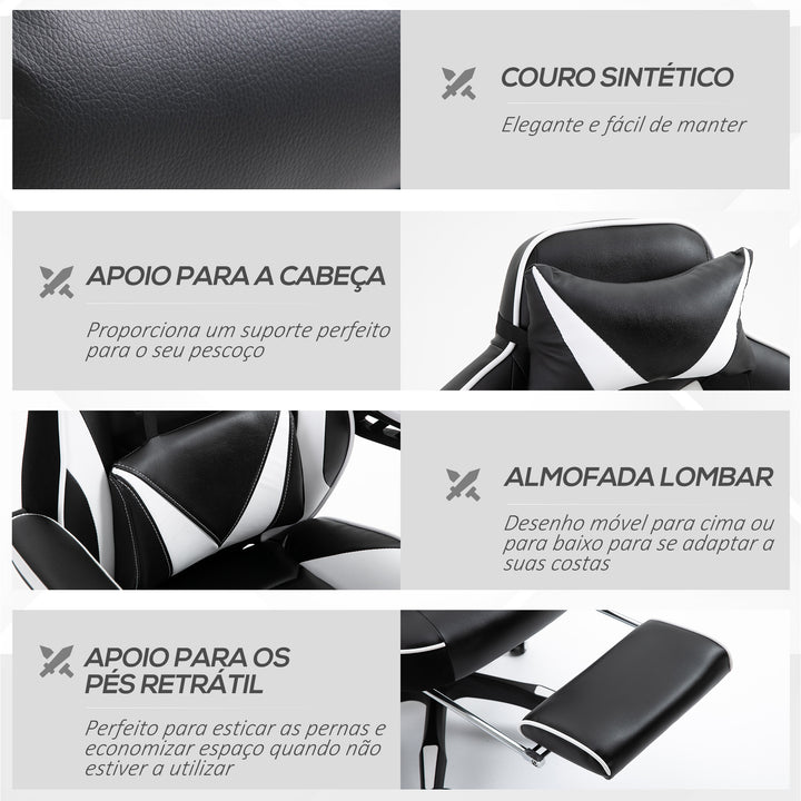 Cadeira Gaming com pousa pés