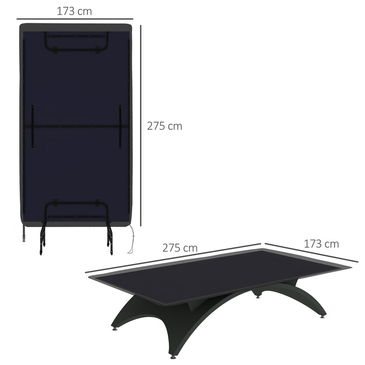 Capa para Mesa de Ping Pong Cobertura de Mesa de Ping Pong com Fecho de Correr Anti-UV e Impermeável para Interior e Exterior 275x153x5 cm Preto