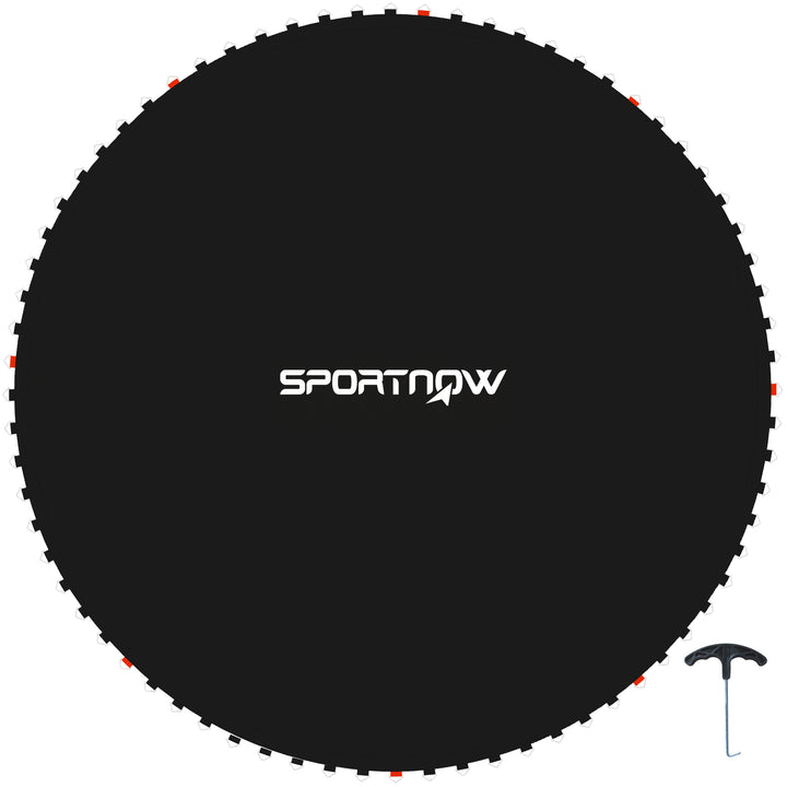 Tapete de Substituição para Trampolim Redondo Ø202 cm Tapete para Trampolim de 8 Pés Anti-UV e 8 Filas de Costuras Preto