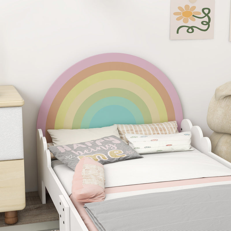 Cama para Crianças de 3-6 Anos 143x74x66 cm Cama Infantil de Madeira em Forma de Arco Íris Móvel de Dormitório Moderno Carga 80 kg Rosa