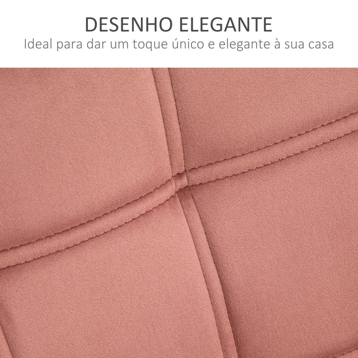 Poltrona Moderna Poltrona de Leitura Estofada em Veludo com Assento Amplo Pés em Madeira Poltrona Relax para Sala de Estar Quarto 67x61,5x71 cm Rosa