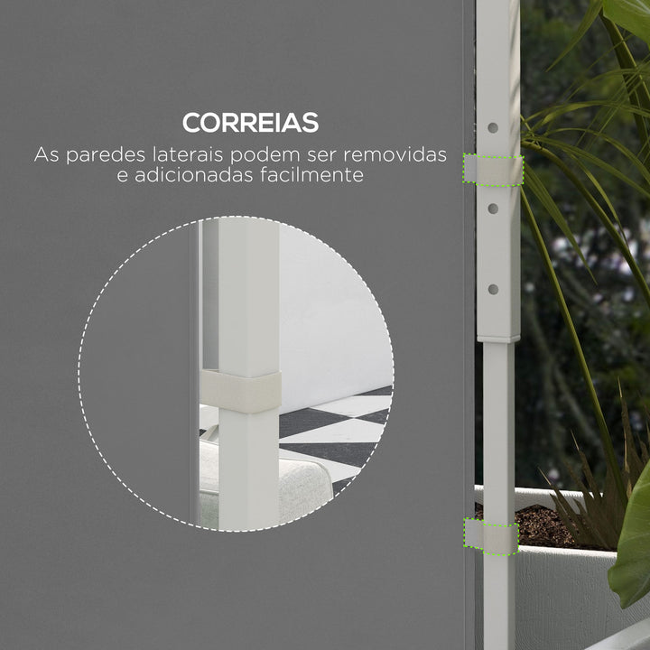 2 Paredes Laterais para Tendas 3 x 3 / 3 x 6 m, 300x200 cm, Paredes de Substituição para Pavilhão em Tecido Oxford com Janela Enrolável e Porta com Fecho, para Festas, Cinzento