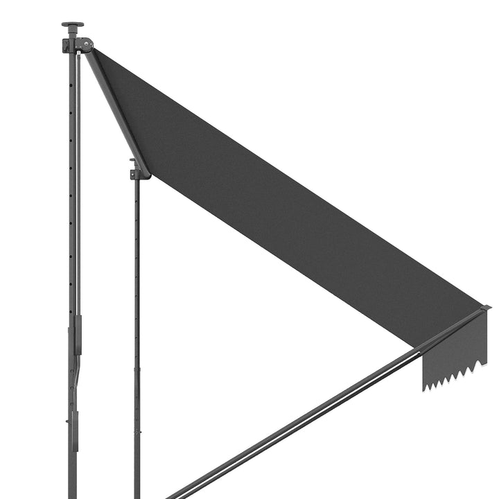 Toldo Manual Retrátil 300x170x200-290cm Toldo Ajustável com Manivela Proteção Solar UV40+ para Varanda Jardim Cinza