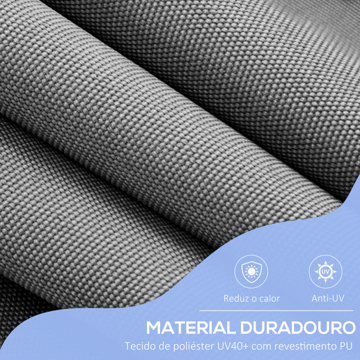Toldo Manual Retrátil 300x170x200-290cm Toldo Ajustável com Manivela Proteção Solar UV40+ para Varanda Jardim Cinza