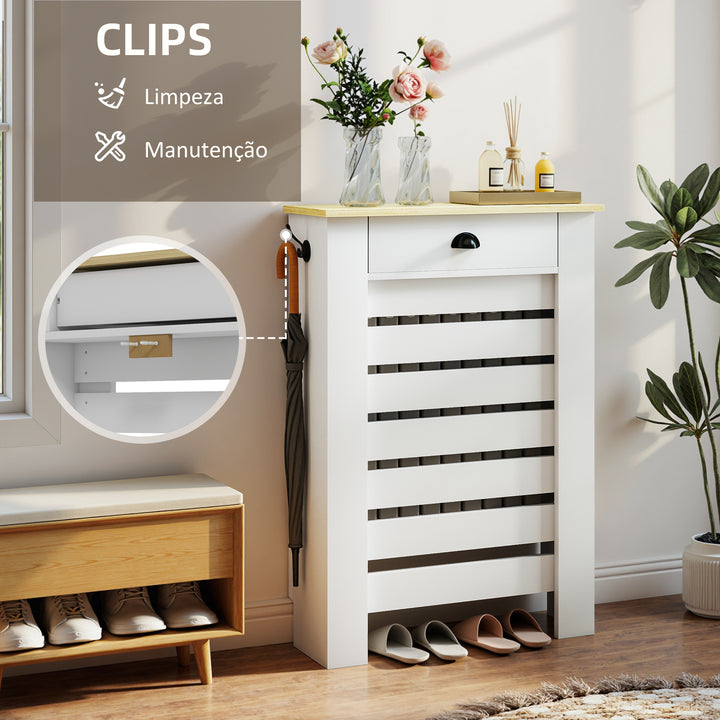 Cobertura para Radiador com Gaveta Cobertura para Radiador de MDF para Sala de Estar Dormitório Corredor 78x19x95,5 cm Branco