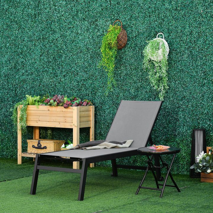 Espreguiçadeira ao ar livre com rodas Espreguiçadeira de jardim Encosto ajustável