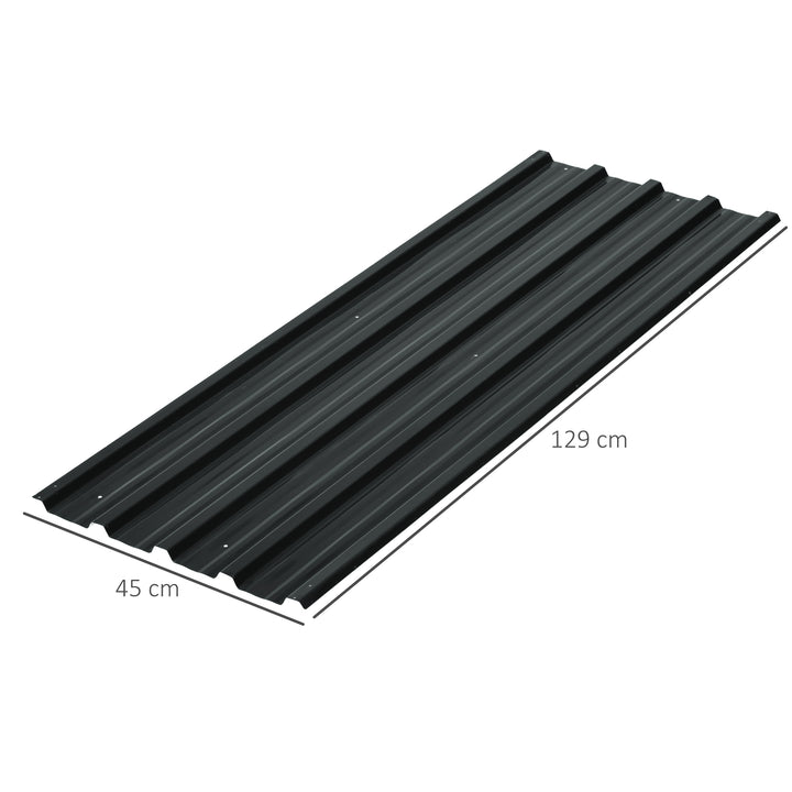 Conjunto de 12 Painéis para Teto de Aço Galvanizado Chapas Perfiladas de Teto 7m² para Abrigo de Ferramentas Abrigo Exterior 129x45cm Cinzento Escuro