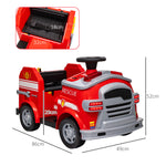 Carro Elétrico para Crianças acima de 3 Anos Caminhão de Bombeiros Elétrico para Crianças com Bateria de 12V Sirene Faróis Buzina e Música 86x49x52 cm Vermelho