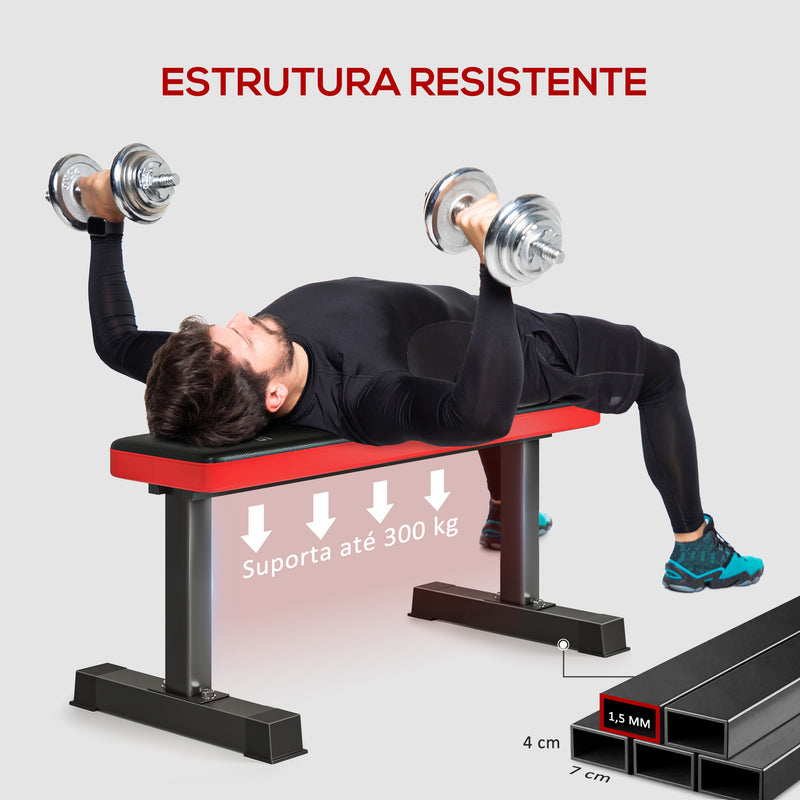 Banco de Pesos Banco de Musculação Carga 300 kg Banco de Abdominais para Treino de Corpo Completo e Casa Ginásio 106x26x48 cm Preto