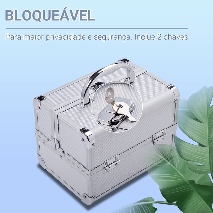 Mala Profissional em Alumínio Branco 15 x 15 x 20 cm