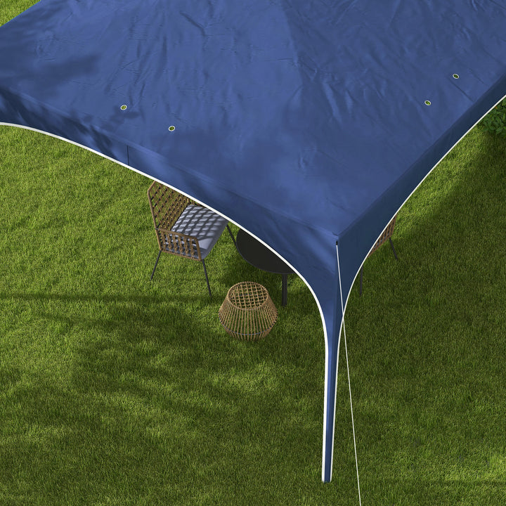 Tenda Dobrável 3x3 m Tenda de Jardim com Altura Ajustável Bolsa de Transporte Tecido Anti-UV e Sacos de Areia para Exterior Jardim Azul Escuro
