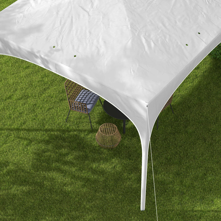 Tenda Dobrável 3x3 m Tenda de Jardim com Altura Ajustável Bolsa de Transporte Tecido Anti-UV e Sacos de Areia para Exterior Jardim Branco