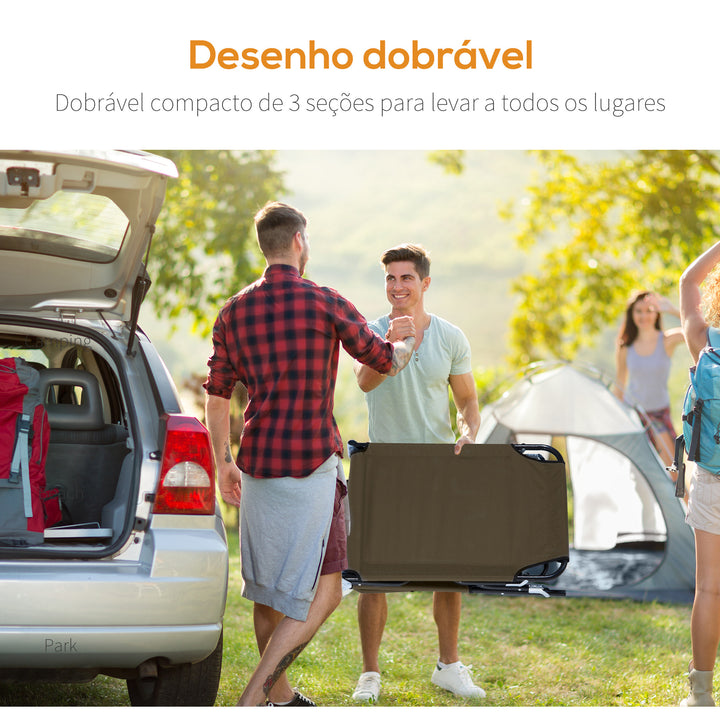 Espreguiçadeira Dobrável com Encosto Ajustável em 4 Posições Espreguiçadeira de Jardim com Orifício para Leitura Almofada Estrutura Metálica e Tecido Oxford para Praia Terraço Carga 120 kg 190x56x28 cm Castanho