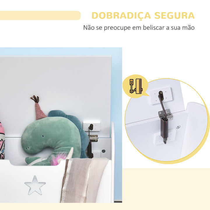 Organizador de brinquedos para criança desenho seguro amplo espaço de armazenamento carga 11 kg 62x40x46,5 cm Branco