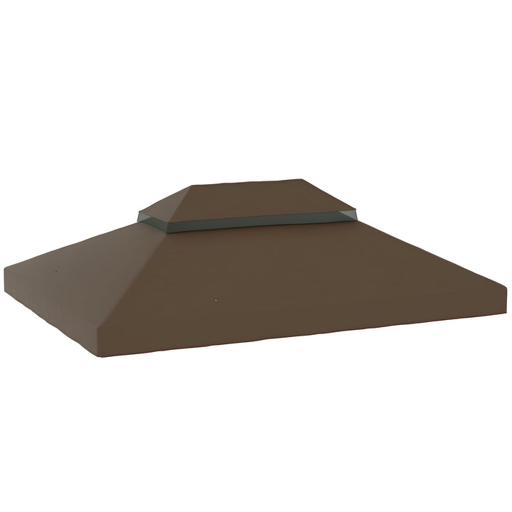 Toldo de Substituição para Pérgola 4x3 m Toldo para Pérgola com Teto Duplo Mosqueteira Proteção UV 30+ Toldo de Substituição para Pérgula Café