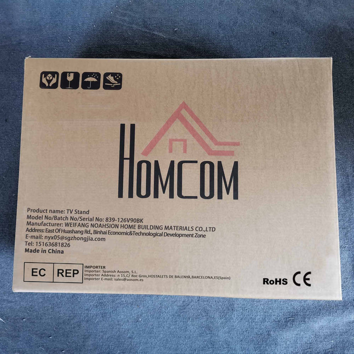 Móvel de TV para Sala de Estar com Iluminação LED 6 Modos de Cores Controle Remoto Gaveta e Prateleiras de Cristal Ajustáveis 140x35x52cm Preto e Branco Brilhante
