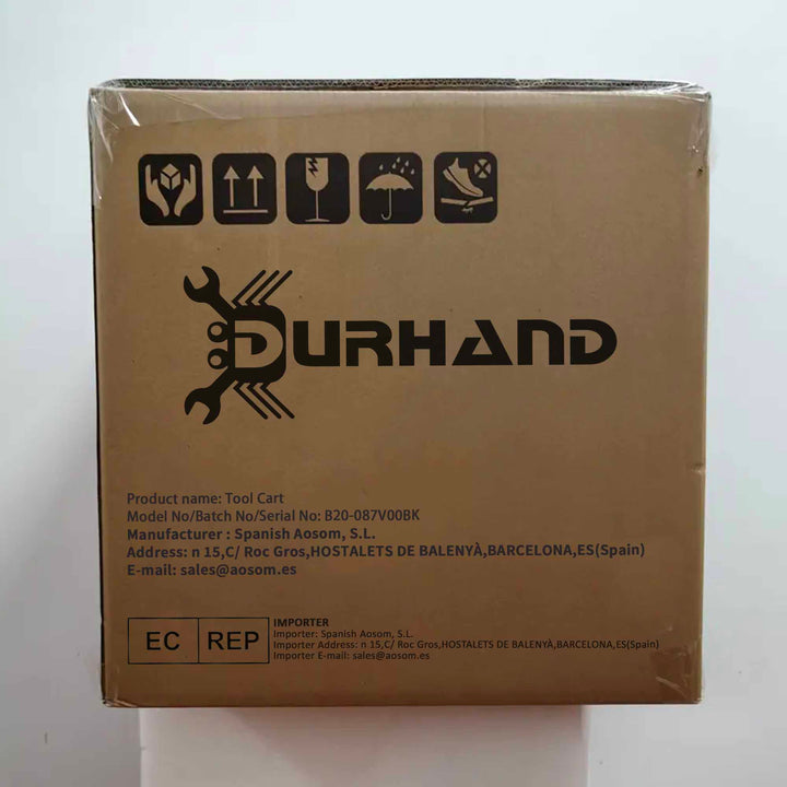 Carrinho de Ferramentas com Rodas Carro de Ferramentas de Oficina de Aço com 3 Prateleiras de Armazenamento e Alça Lateral para Garagem Oficina Carga Máxima 150kg 78,8x35,3x72cm Preto