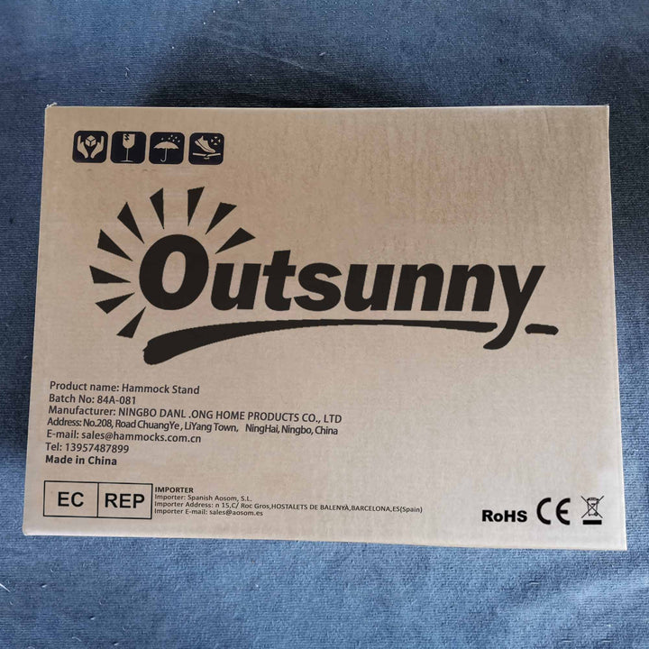 Suporte Ajustável para Camas de Rede Universal Estrutura de Ferro Carga Até 120kg Pé para Cama de Rede 280x120x110cm Preto