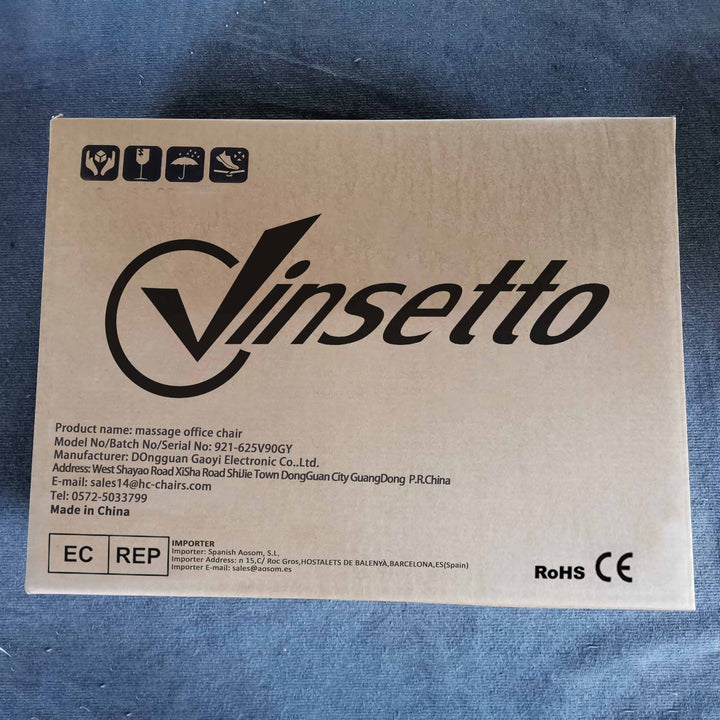 Cadeira de Escritório com 6 Pontos de Massagem por Vibração Cadeira de Escritório Reclinável com Altura Ajustável Controlo Remoto Encosto Alto e Apoio para a Cabeça 65x61x101-113 cm Cinza