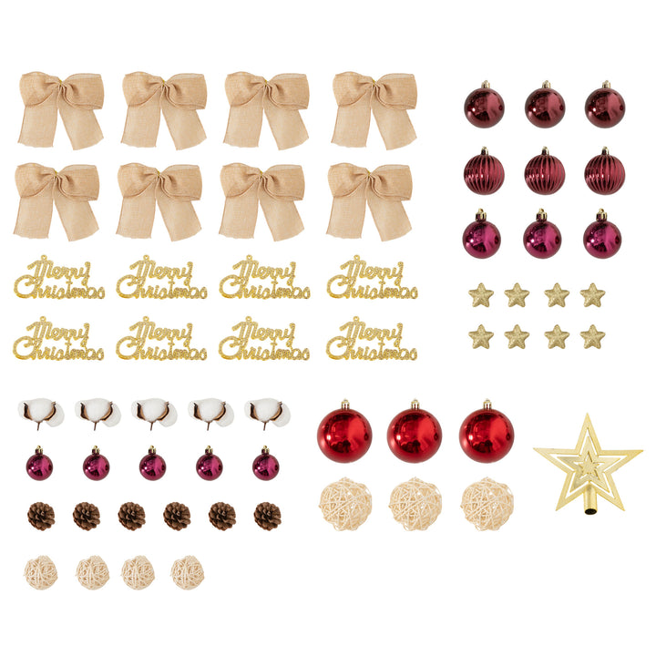 Árvore de Natal de 180 cm com Decorações 200 Luzes LED Branco Quente Árvore de Natal Decorada com 8 Modos de Iluminação 650 Ramos Suporte de Aço Decoração para Casa Festa Interior Verde