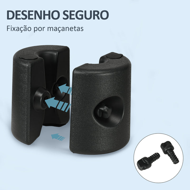 Conjunto de 4 Pesos para Tendas Dobráveis Suportes Enchivel com 9,5 kg de Água ou 12 kg de Areia com Maçanetas de Fixação Ø24x25,5 cm Preto