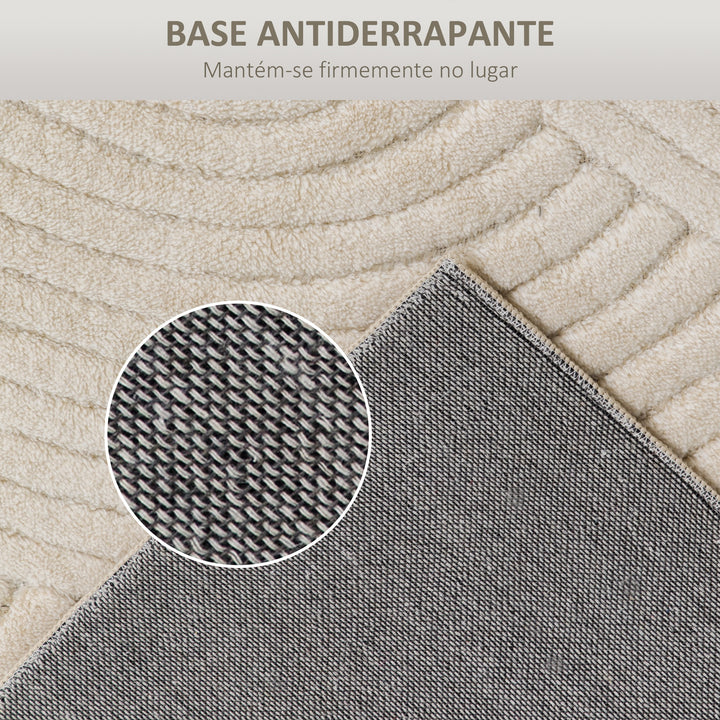 Tapete Sala de Estar 160x120 cm Tapete Pelo Curto Estilo Moderno Base Antiderrapante Tecida à Máquina Tapete para Sala de Estar Quarto Sala de Jantar Creme