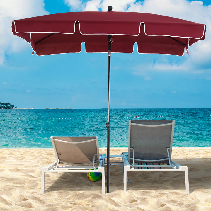 Guarda-sol reclinável Resistente a UV à prova d'água 198x130x240 cm Cor Vinho