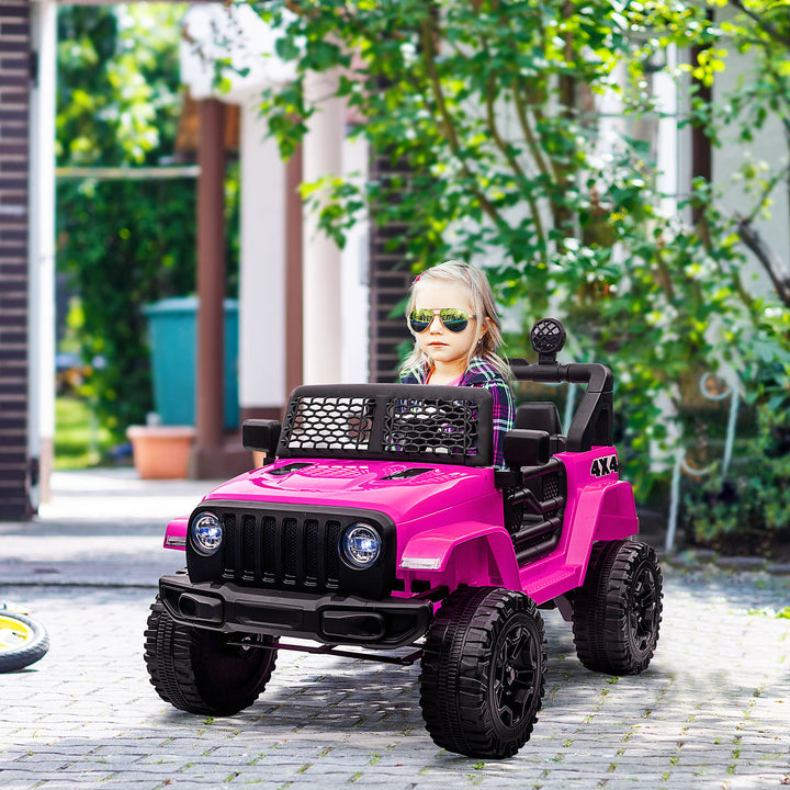 Carro Elétrico para Crianças acima de 3 anos Carro de Bateria 12V com 2 Motores Controle Remoto 2.4G Luzes Buzina Velocidade Ajustável Carga Máxima 30kg 100x65x72 cm Rosa