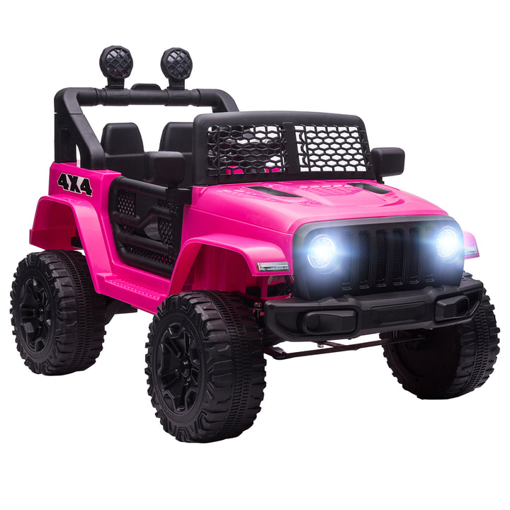 Carro Elétrico para Crianças acima de 3 anos Carro de Bateria 12V com 2 Motores Controle Remoto 2.4G Luzes Buzina Velocidade Ajustável Carga Máxima 30kg 100x65x72 cm Rosa