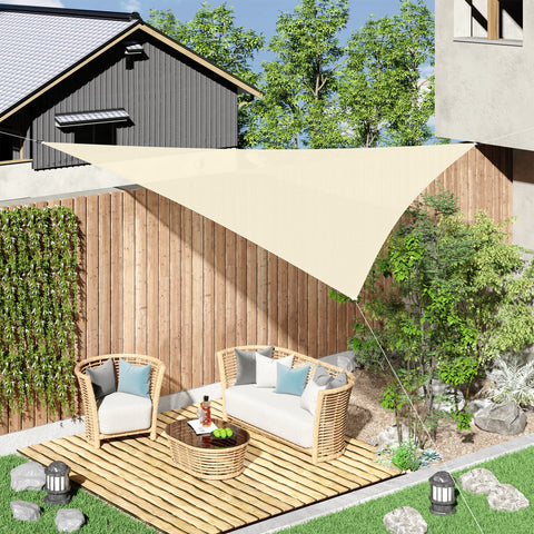 Toldo vela triangular 4x4x4m para jardim varanda Creme