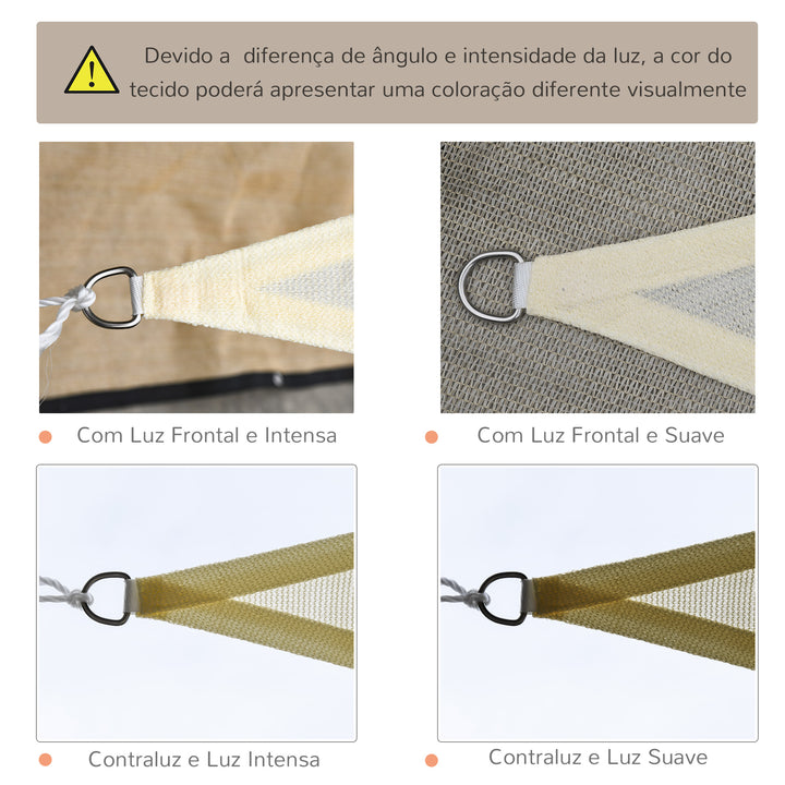 Toldo vela triangular 4x4x4m para jardim varanda Creme