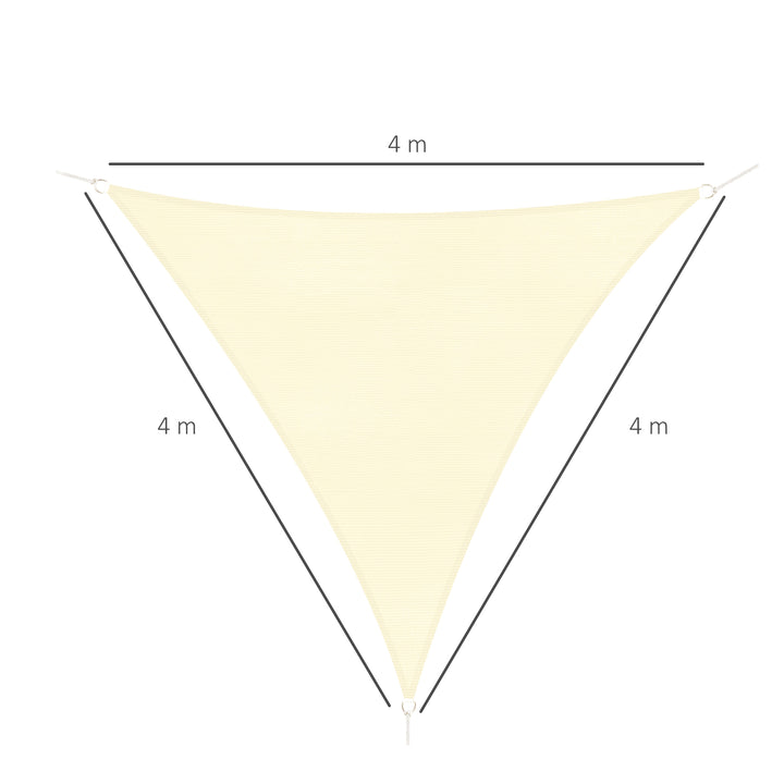 Toldo vela triangular 4x4x4m para jardim varanda Creme