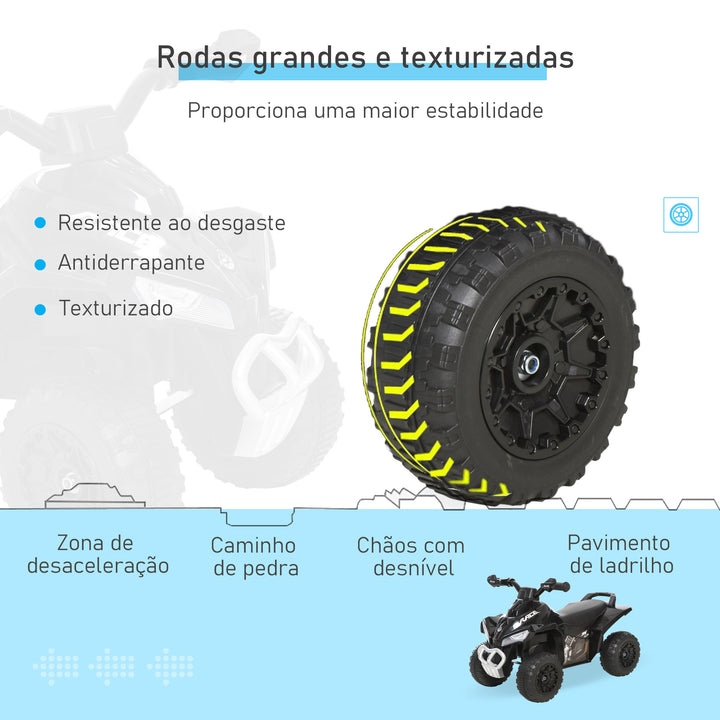 Quadriciclo para Crianças acima de 18 Meses Carro Andador Infantil com Função de Luzes e Música Desenho Inovador Carga 20kg 67,5x38x44 cm Preto