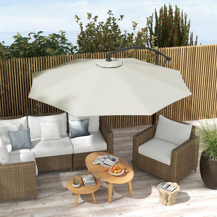Toldo de Substituição para Chapéu de Sol de 3 m Toldo de Substituição para Chapéu de Sol de Pátio com Ventilação Superior para Exterior Creme
