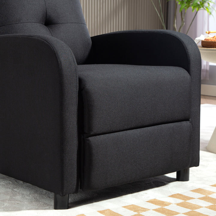 Poltrona Relax Reclinável até 155° Poltrona Reclinável Manual Estofado em Tecido Carga Máxima 150 kg para Pessoas com Altura Inferior 195 cm 67x87x98 cm Preto